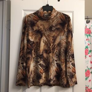 Velvet Fall Colors Turtleneck Top